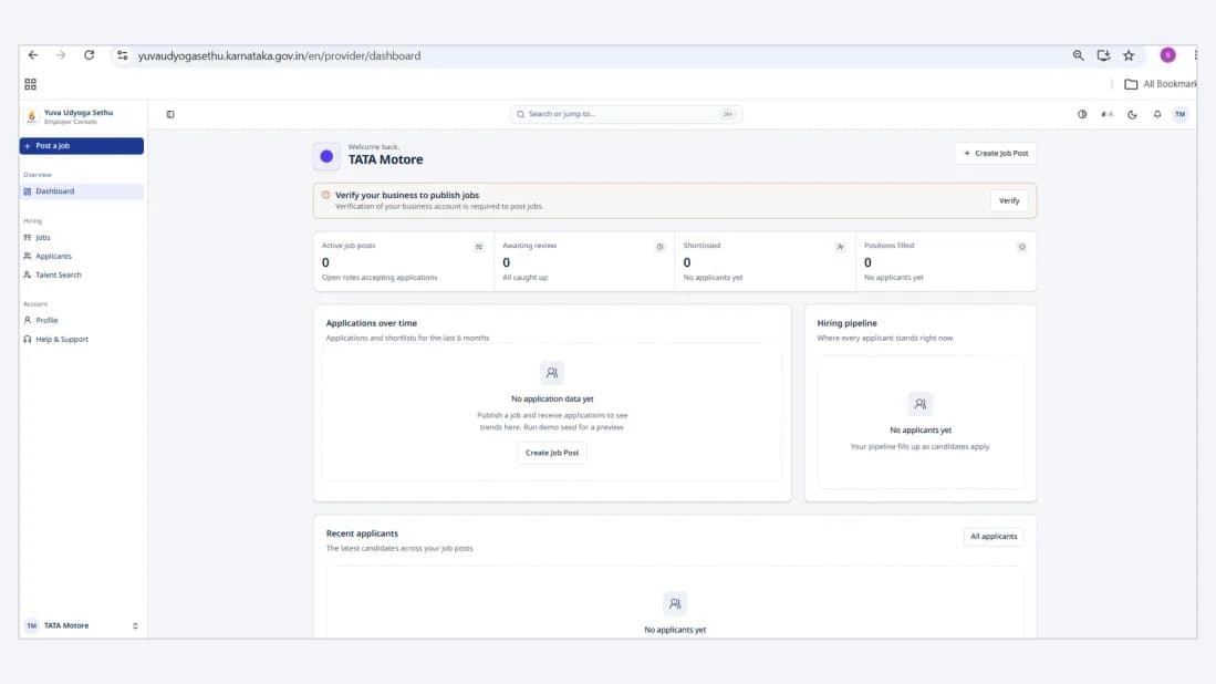Figure 6: Employer dashboard