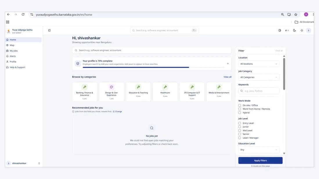 Figure 10: Candidate dashboard